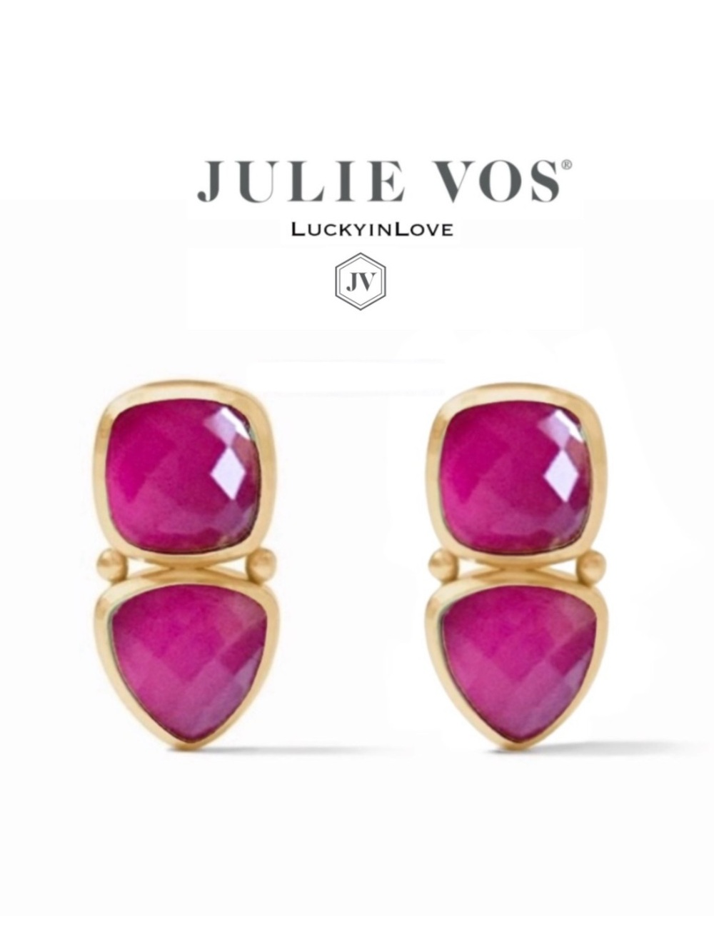 JULIE VOS® Aquitaine MIDI Post Earrings Iridescent RASPBERRY